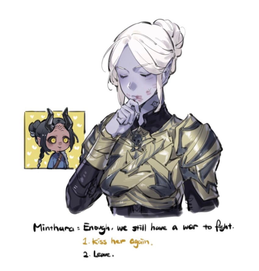 tav and minthara (dungeons & dragons and 2 more) drawn by oarfish_(artist)