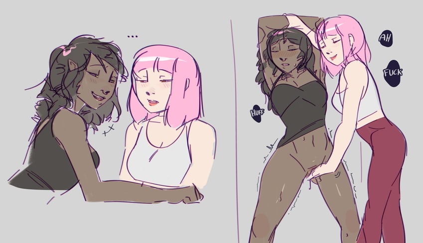 marceline abadeer and princess bonnibel bubblegum (adventure time) drawn by steemyart