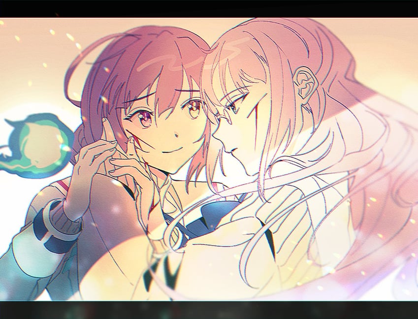 higuchi seika and hiiragi kozue (heaven burns red) drawn by kjhg1108