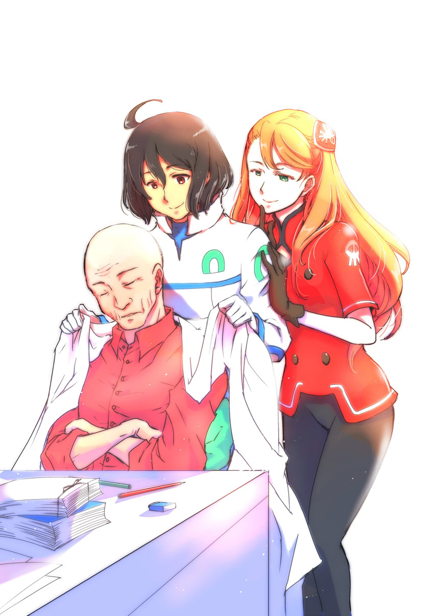 aida rayhunton, bellri zenam, and tomino yoshiyuki (gundam and 1 more) drawn by towa_(towa_no_jiyuuchou)