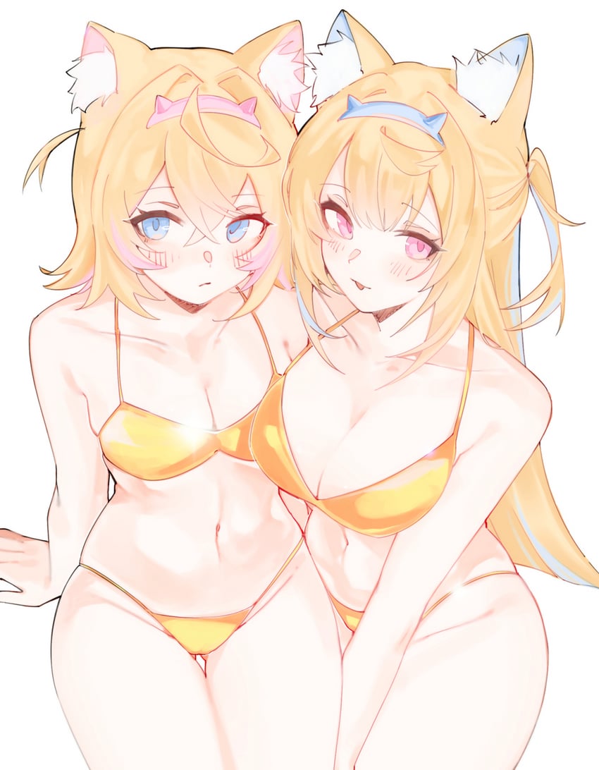fuwawa abyssgard and mococo abyssgard (hololive and 1 more) drawn by laari_000