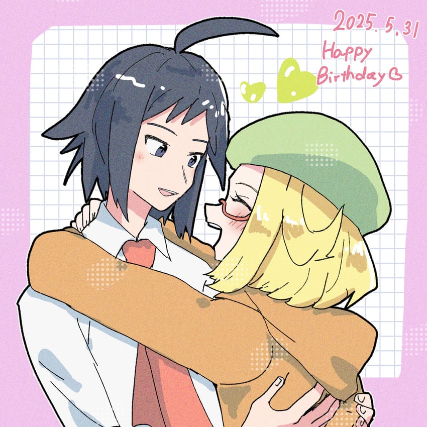 bianca and cheren (pokemon and 1 more) drawn by shu_(witb_)
