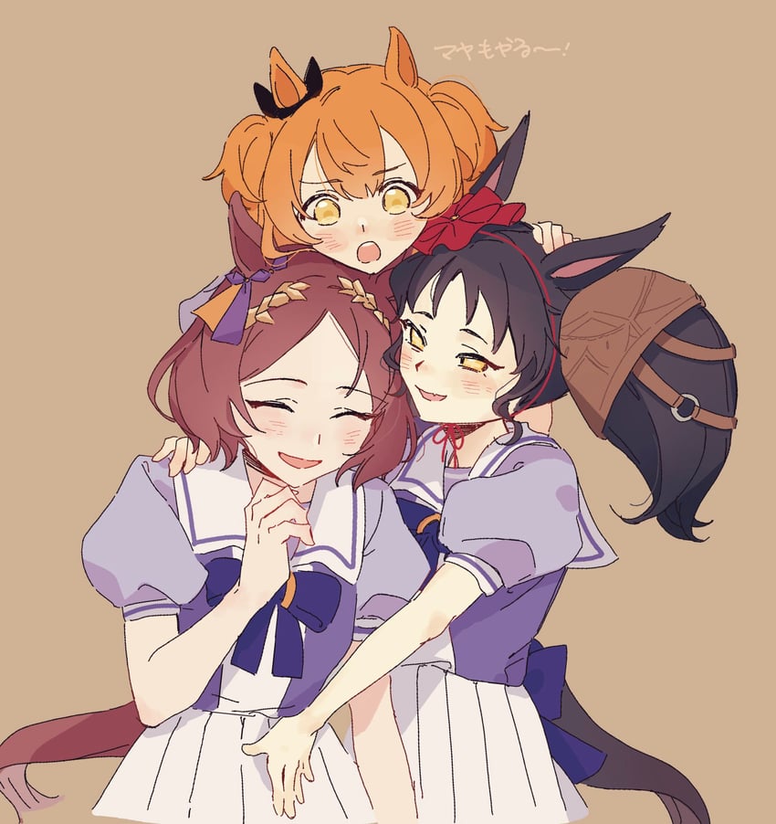 mayano top gun, sakura laurel, and marvelous sunday (umamusume) drawn by tsukiinu_(1174943116)