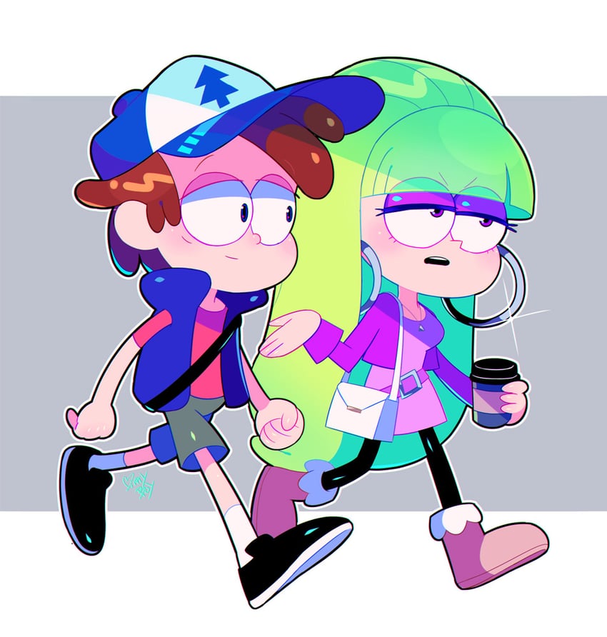 dipper pines and pacifica northwest (gravity falls) drawn by otoe_(milkyboy_inc.)
