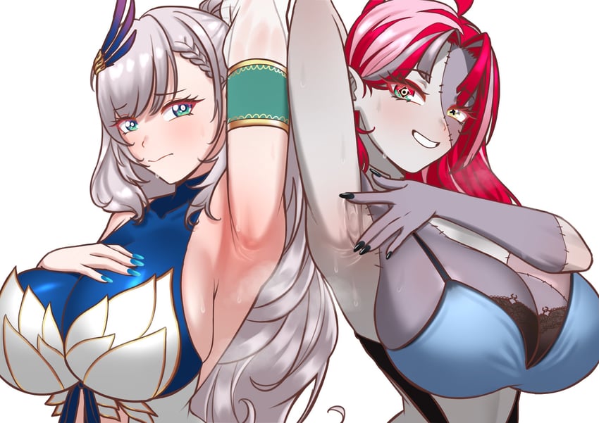 kureiji ollie, pavolia reine, and sallie (hololive and 1 more) drawn by cipher4109