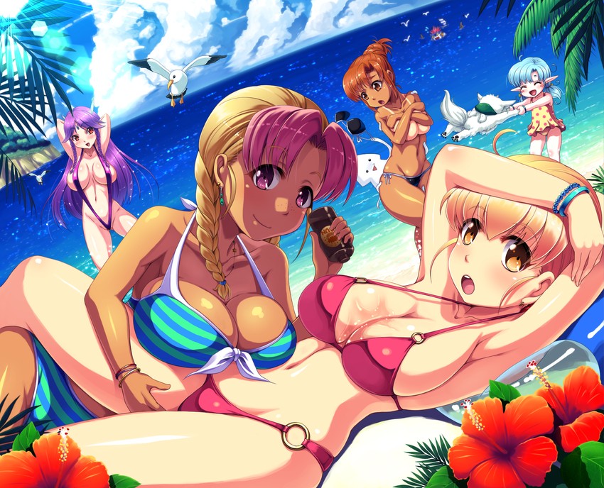 pastel g. king, shiro, and rumy (fortune quest) drawn by kanisaka