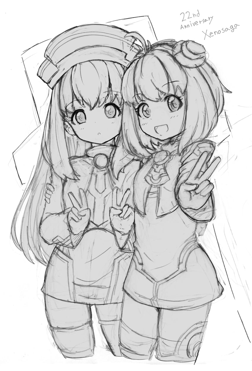 momo mizrahi and kirschwasser (xenosaga and 1 more) drawn by kansoku