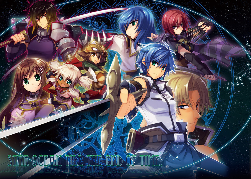 sophia esteed, maria traydor, nel zelpher, albel nox, fayt leingod, and 3 more (star ocean and 1 more) drawn by toh.