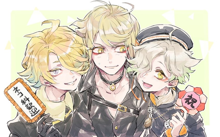 gokotai, shishiou, and nansen ichimonji (touken ranbu) drawn by tomatoma_(10mato_ma10)
