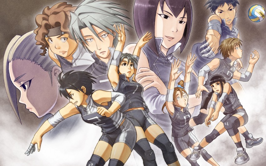 ooishi neri, odagiri manabu, itami shino, hasegawa rumiko, inugami kyouko, and 4 more (shoujo fight) drawn by chiaki_rakutarou