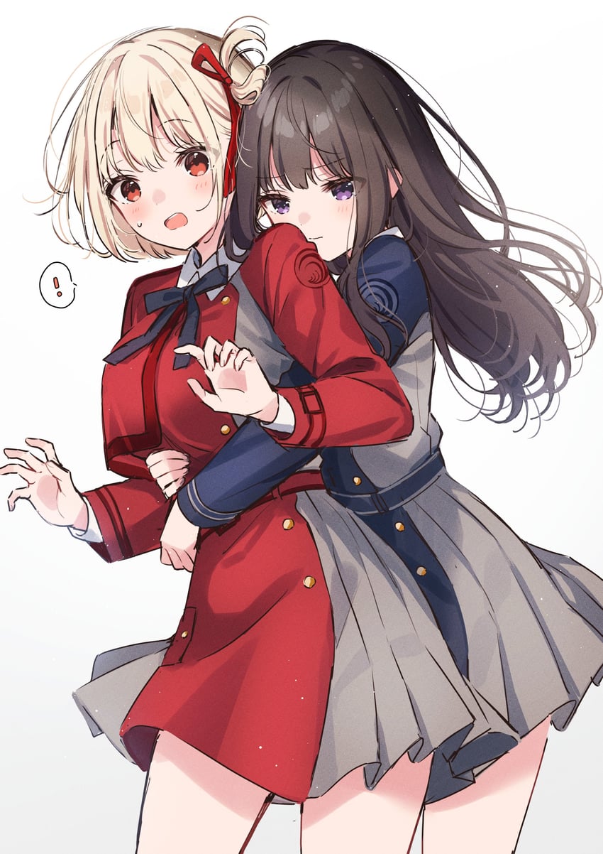 nishikigi chisato and inoue takina (lycoris recoil) drawn by simamura_hibari