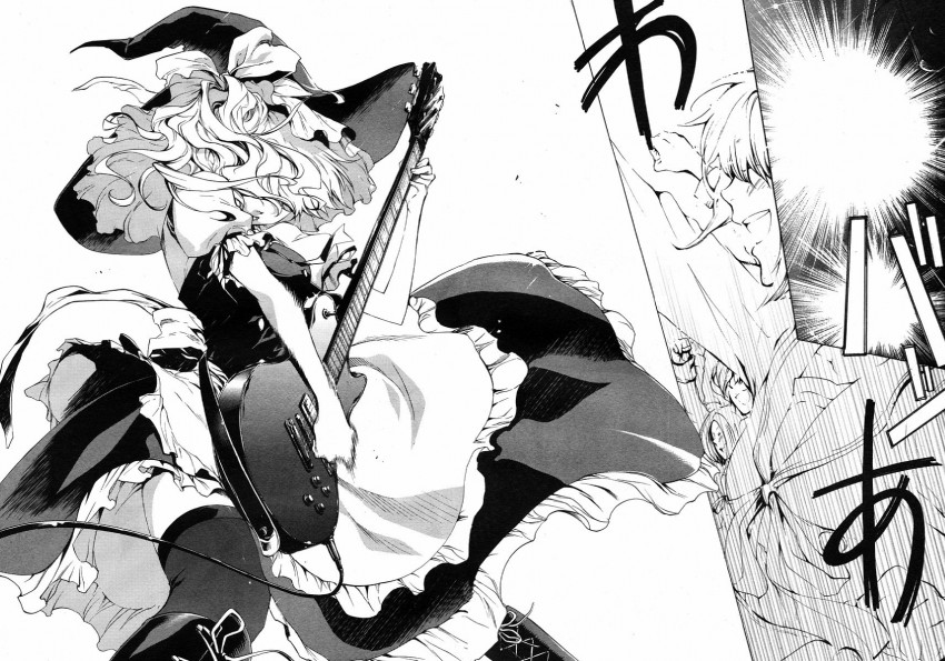 kirisame marisa and ushiromiya jessica (touhou and 2 more) drawn by suzuki_jirou