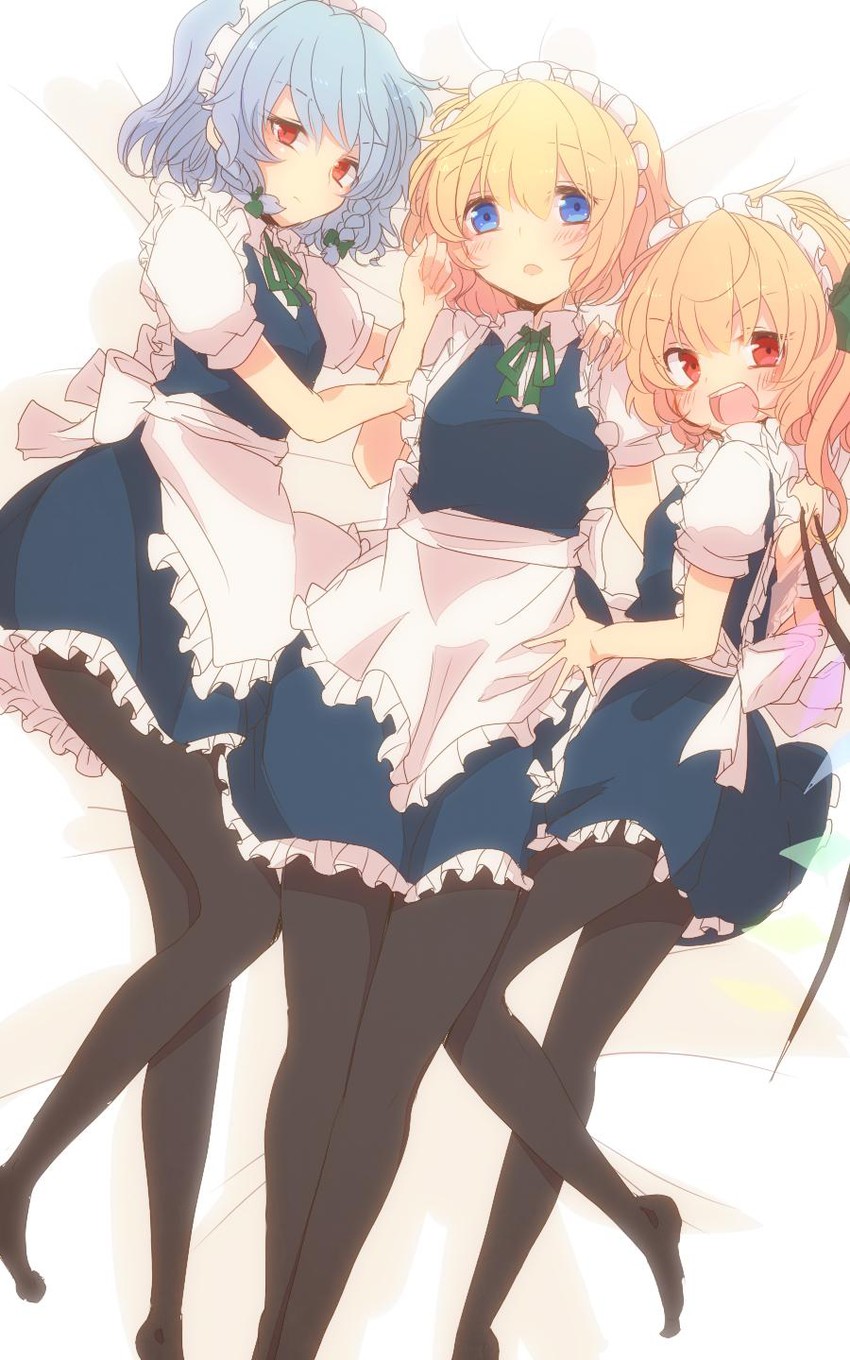 flandre scarlet, izayoi sakuya, and alice margatroid (touhou) drawn by aoi_(annbi)