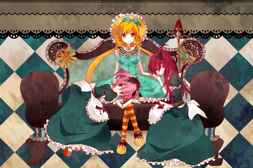 kaname madoka, sakura kyoko, tomoe mami, candeloro, and du polignac (mahou shoujo madoka magica) drawn by mmco