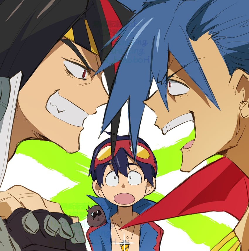 simon, kamina, boota, and anton ivanov (zenless zone zero and 1 more) drawn by until_hotobori