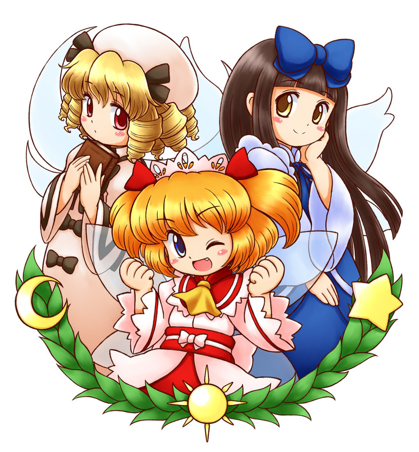 star sapphire, luna child, and sunny milk (touhou) drawn by nitamago