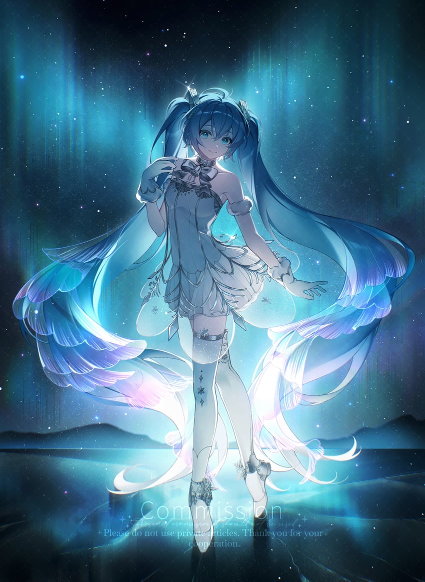 hatsune miku and gramophone miku (vocaloid and 1 more) drawn by kanvien