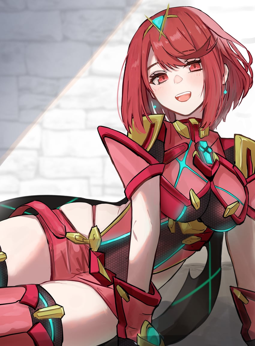 pyra (xenoblade chronicles and 1 more) drawn by amausa_subee