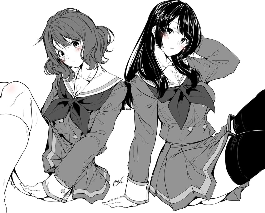 oumae kumiko and kousaka reina (hibike! euphonium) drawn by mokufuu