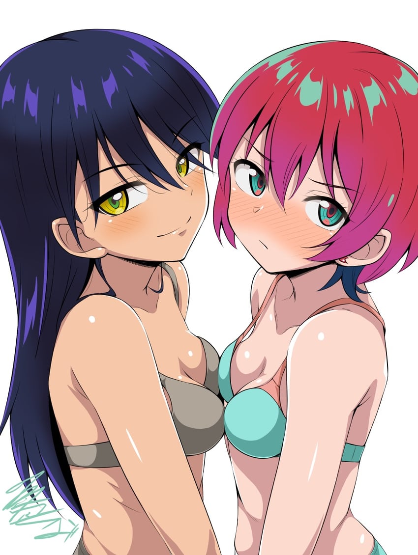 amate yuzuriha and nyaan (gundam and 1 more) drawn by flo_(guilty_hearts)