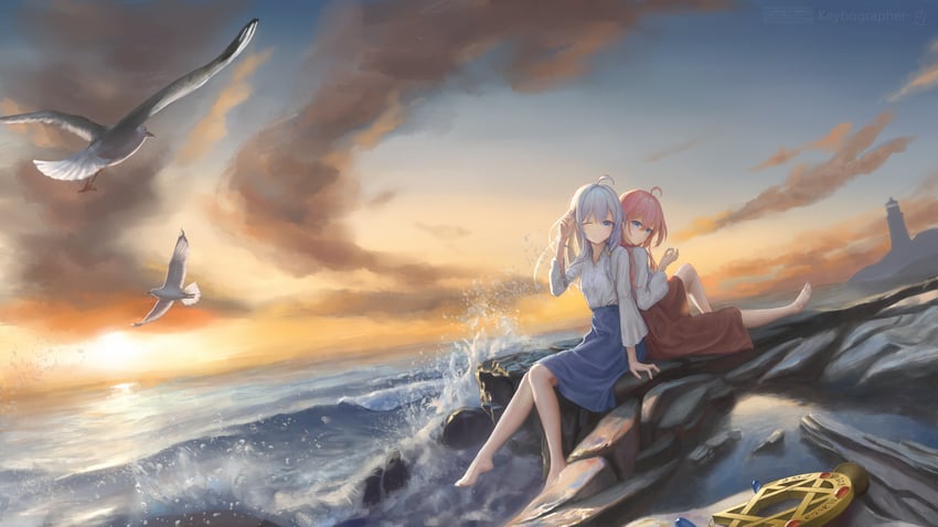 elaina and houki (majo no tabitabi) drawn by ti_hai_diao_yu