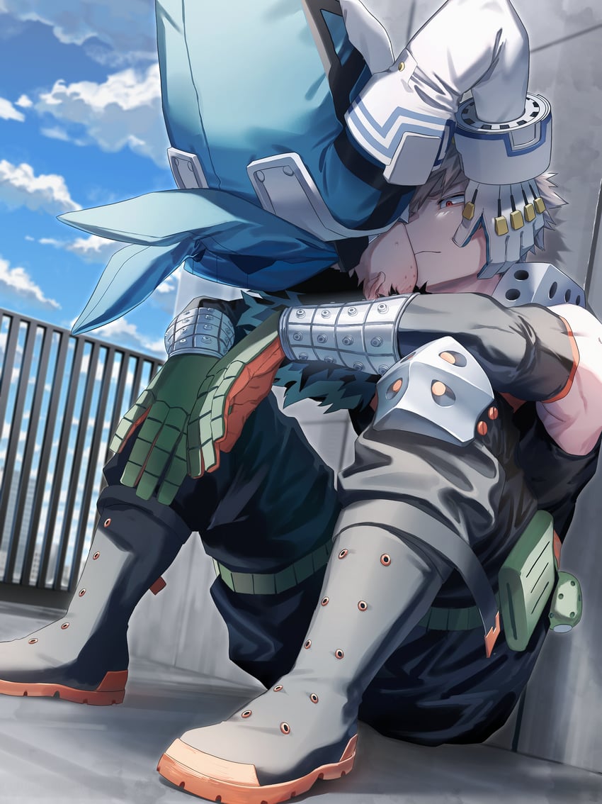midoriya izuku and bakugou katsuki (boku no hero academia) drawn by cut_(nifuhami_35)