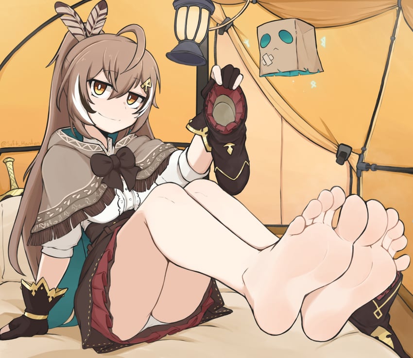 nanashi mumei and friend (hololive and 1 more) drawn by softhanten