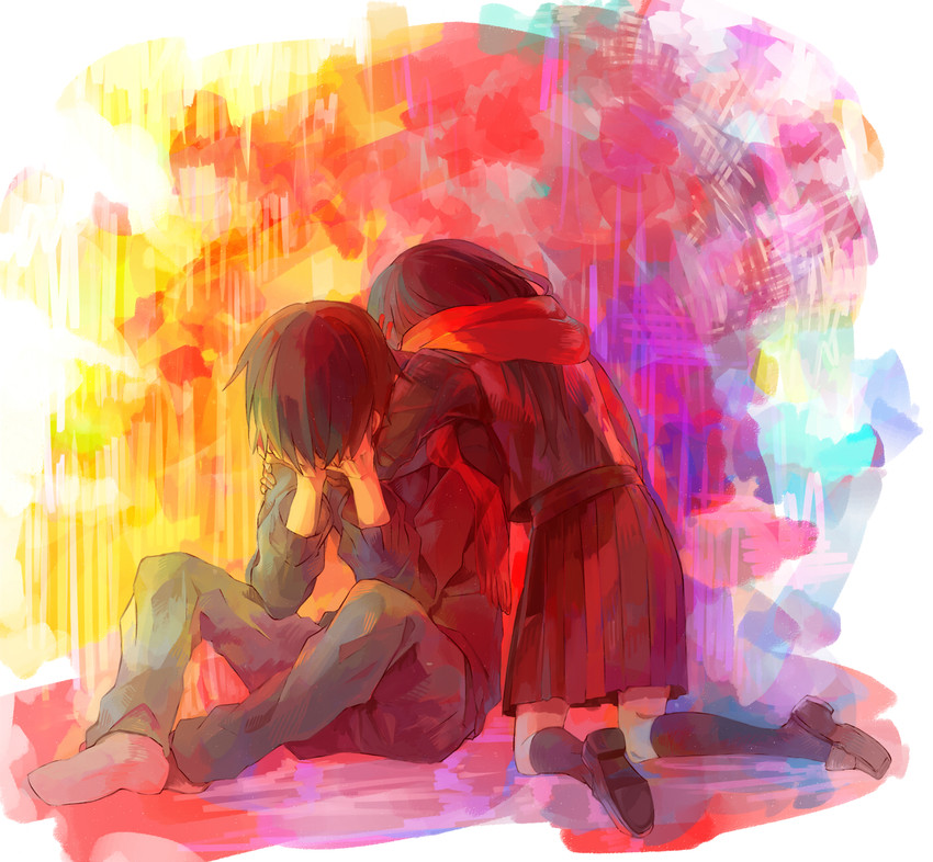 tateyama ayano and kisaragi shintarou (kagerou project) drawn by gen_(unknown_clown)