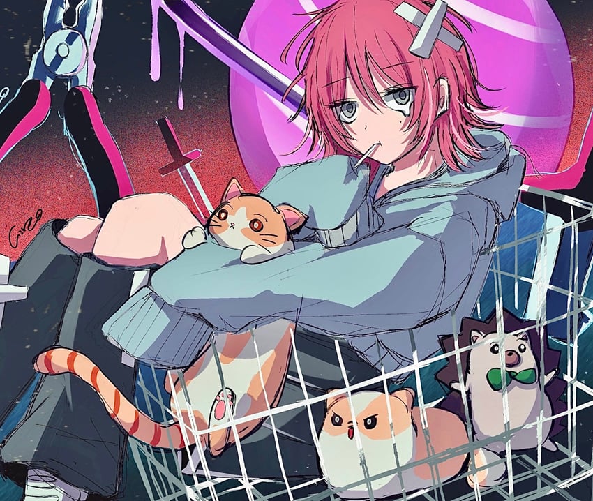 nira-chan, uniguri, ginger strings, and bong (zutto mayonaka de ii no ni and 1 more) drawn by hire_(hire77)