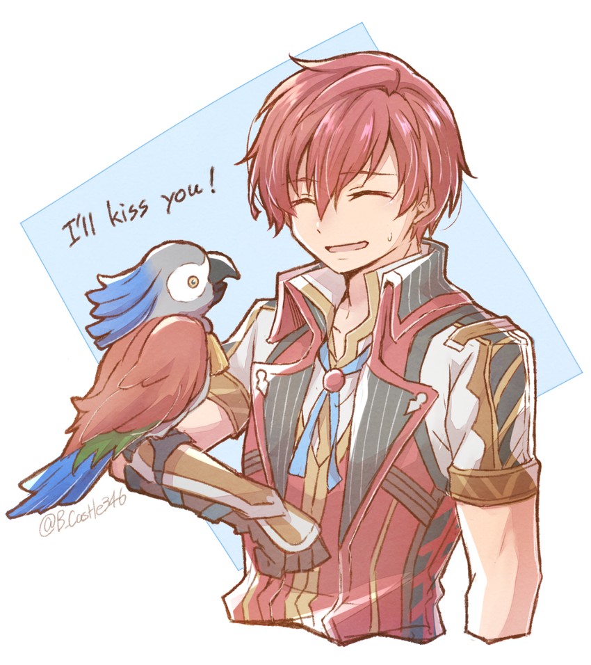 adol christin and little paro (ys and 1 more) drawn by mishiro_(andante)