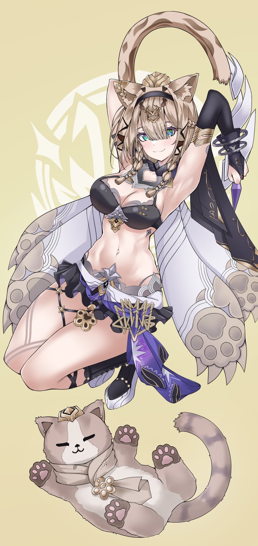 pardofelis and can (honkai and 1 more) drawn by tor_ai