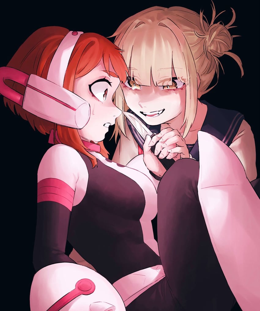 uraraka ochaco and toga himiko (boku no hero academia) drawn by rinne_(d93ggrs)