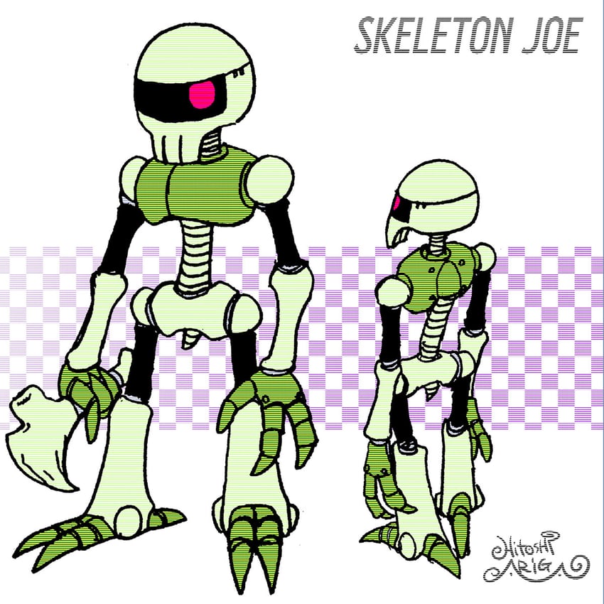 skeleton joe (mega man and 2 more) drawn by ariga_hitoshi