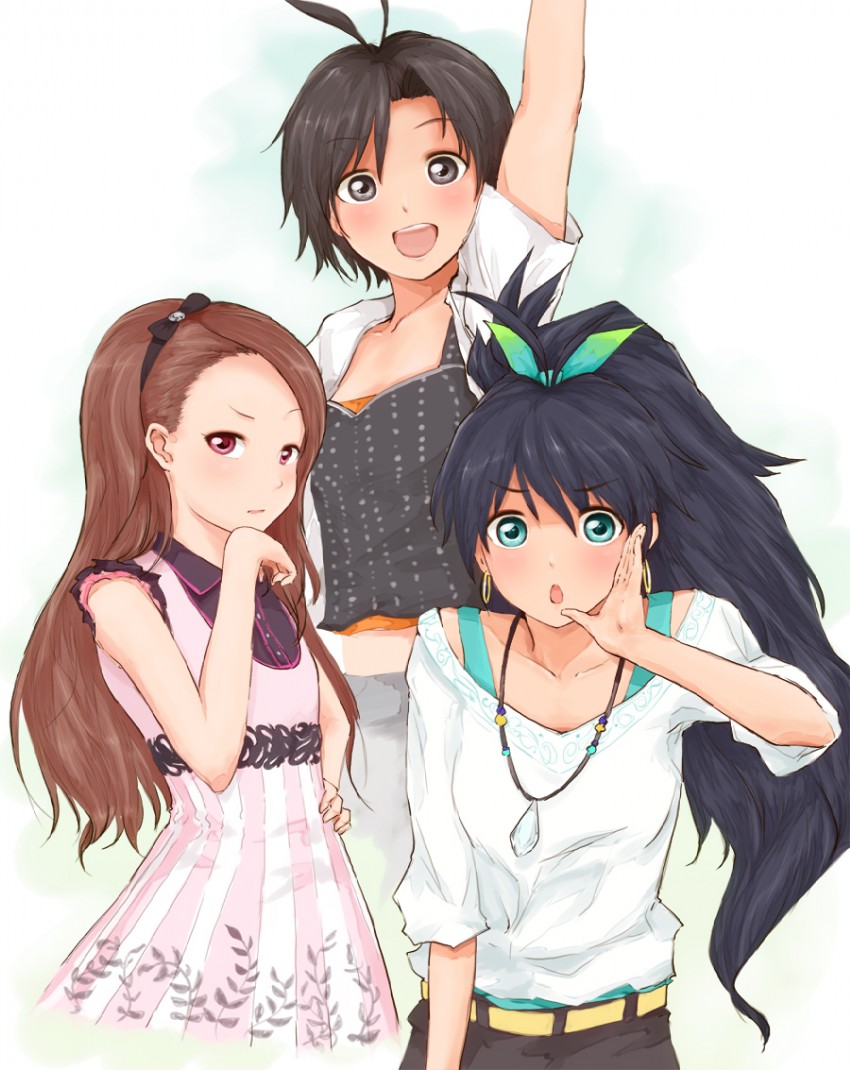 kikuchi makoto, minase iori, and ganaha hibiki (idolmaster) drawn by saijou_hirokazu