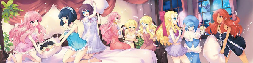 louise francoise le blanc de la valliere, siesta, tabitha, hiraga saito, henrietta de tristain, and 6 more (zero no tsukaima) drawn by usatsuka_eiji