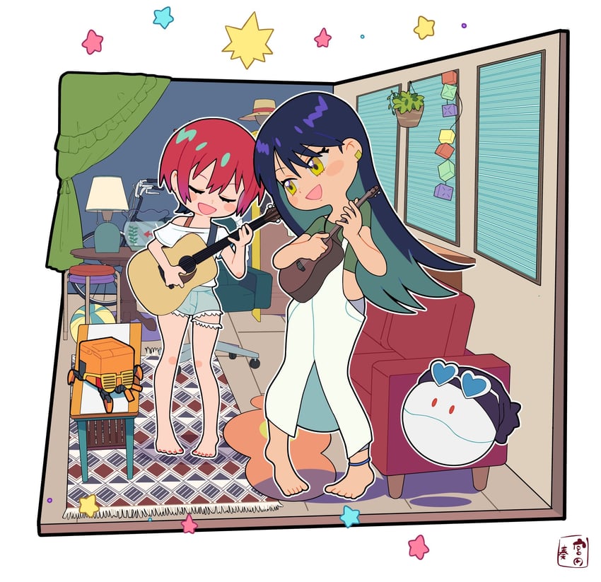 amate yuzuriha, haro, nyaan, and conch (gundam and 1 more) drawn by miyata_(lhr)