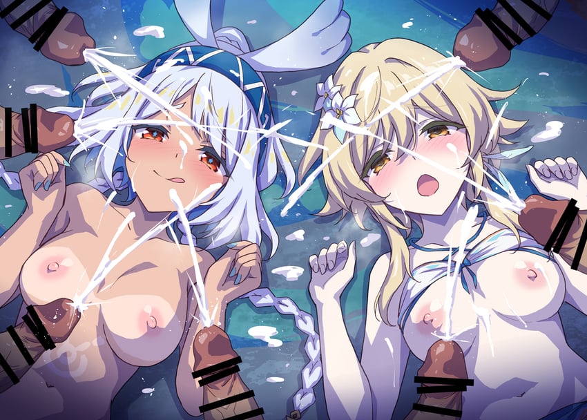 lumine and mualani (genshin impact) drawn by marugoshi_(54burger)