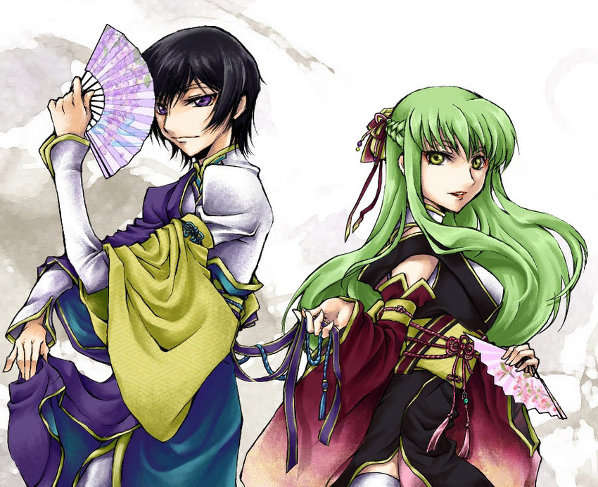 c.c. and lelouch vi britannia (code geass) drawn by sk_(siki_tks)