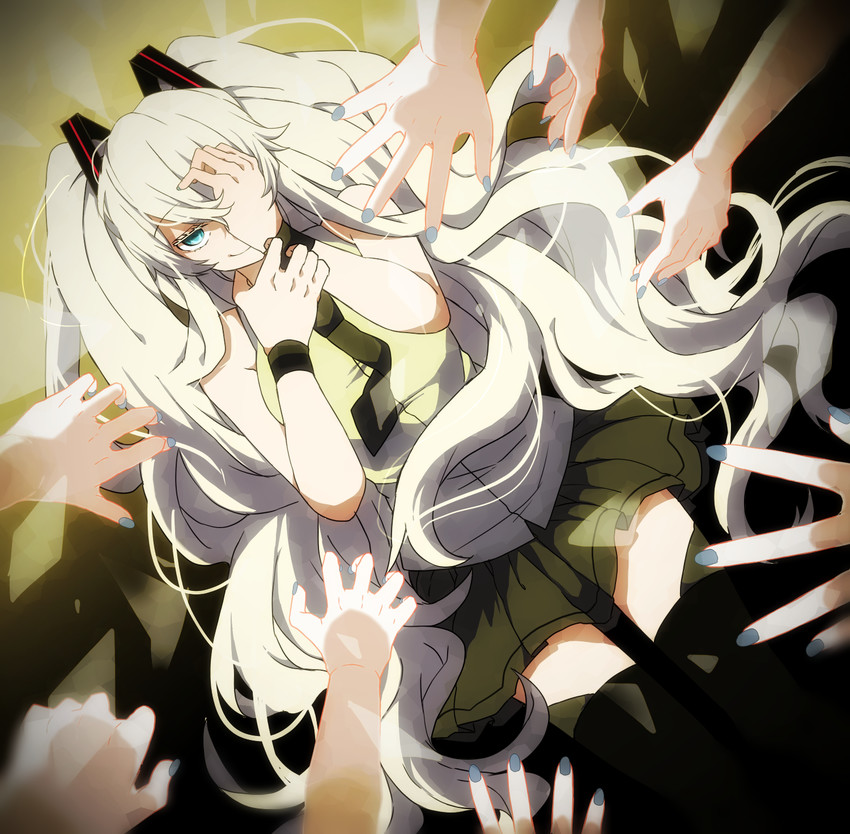 hatsune miku (vocaloid and 1 more) drawn by eiku