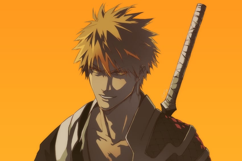 kurosaki ichigo (bleach and 1 more) drawn by peppertea