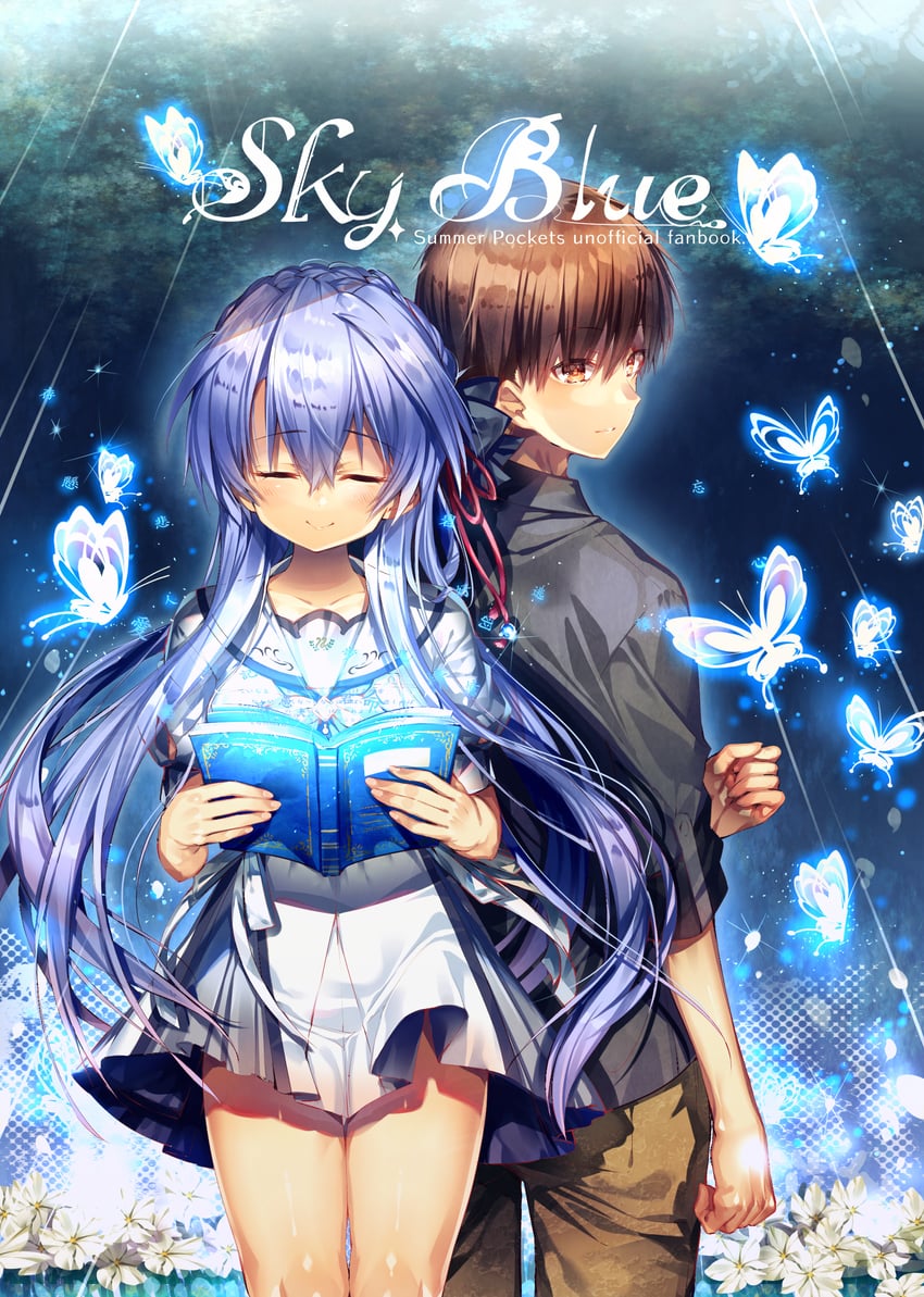 sorakado ao and takahara hairi (summer pockets) drawn by