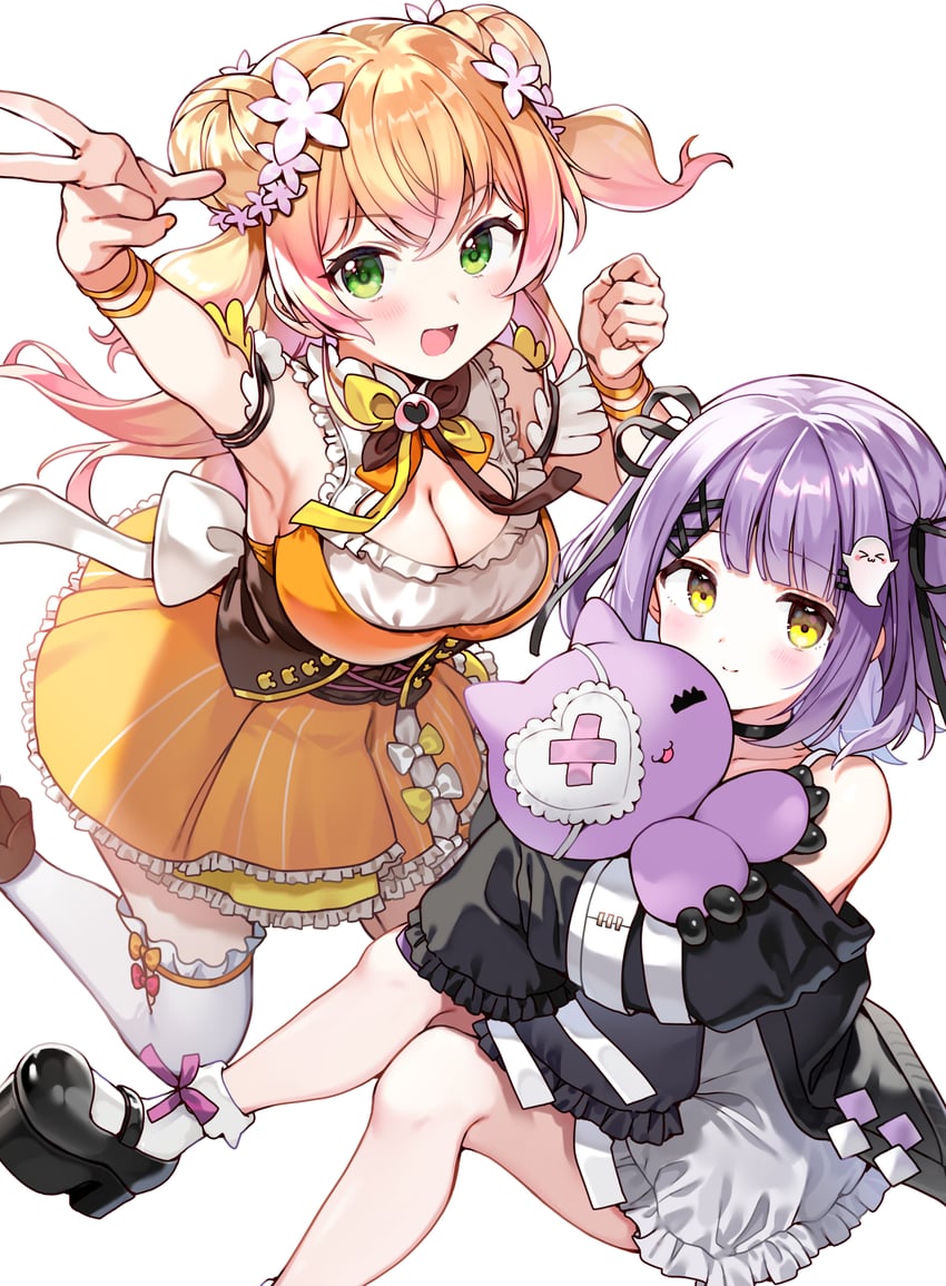 momosuzu nene and shinomiya runa (hololive and 1 more) drawn by nishizawa
