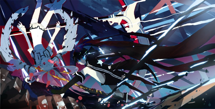 black rock shooter, white rock shooter, and stella (black rock shooter) drawn by muhaikei