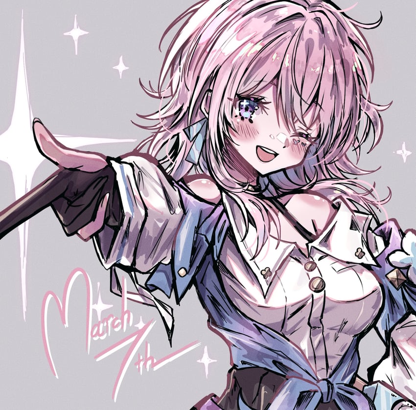 march 7th (honkai and 1 more) drawn by usa_(usagi_minku)