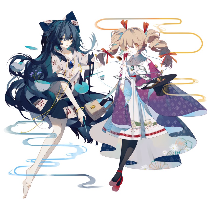 yorigami shion and yorigami jo'on (touhou) drawn by zhixie_jiaobu