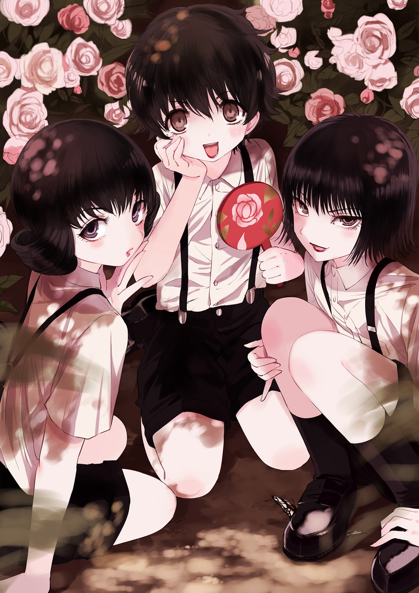 jaibo, ichihashi raizou, and yumeshima rei (litchi hikari club and 1 more) drawn by maruino