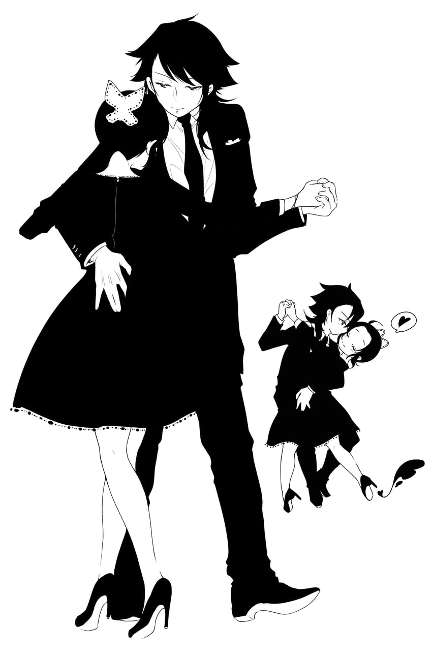 kochou shinobu and tomioka giyuu (kimetsu no yaiba) drawn by sachinyopo