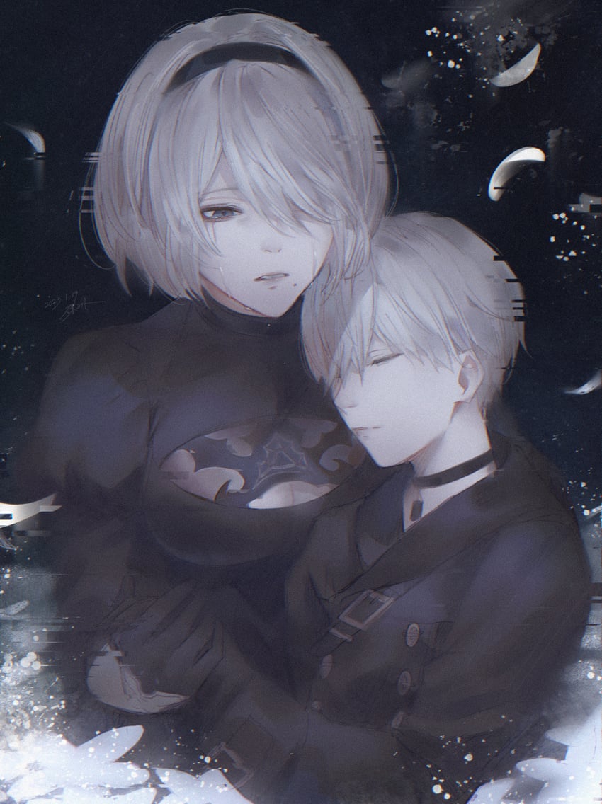 2b and 9s (nier and 1 more) drawn by yct_(yoct_o)