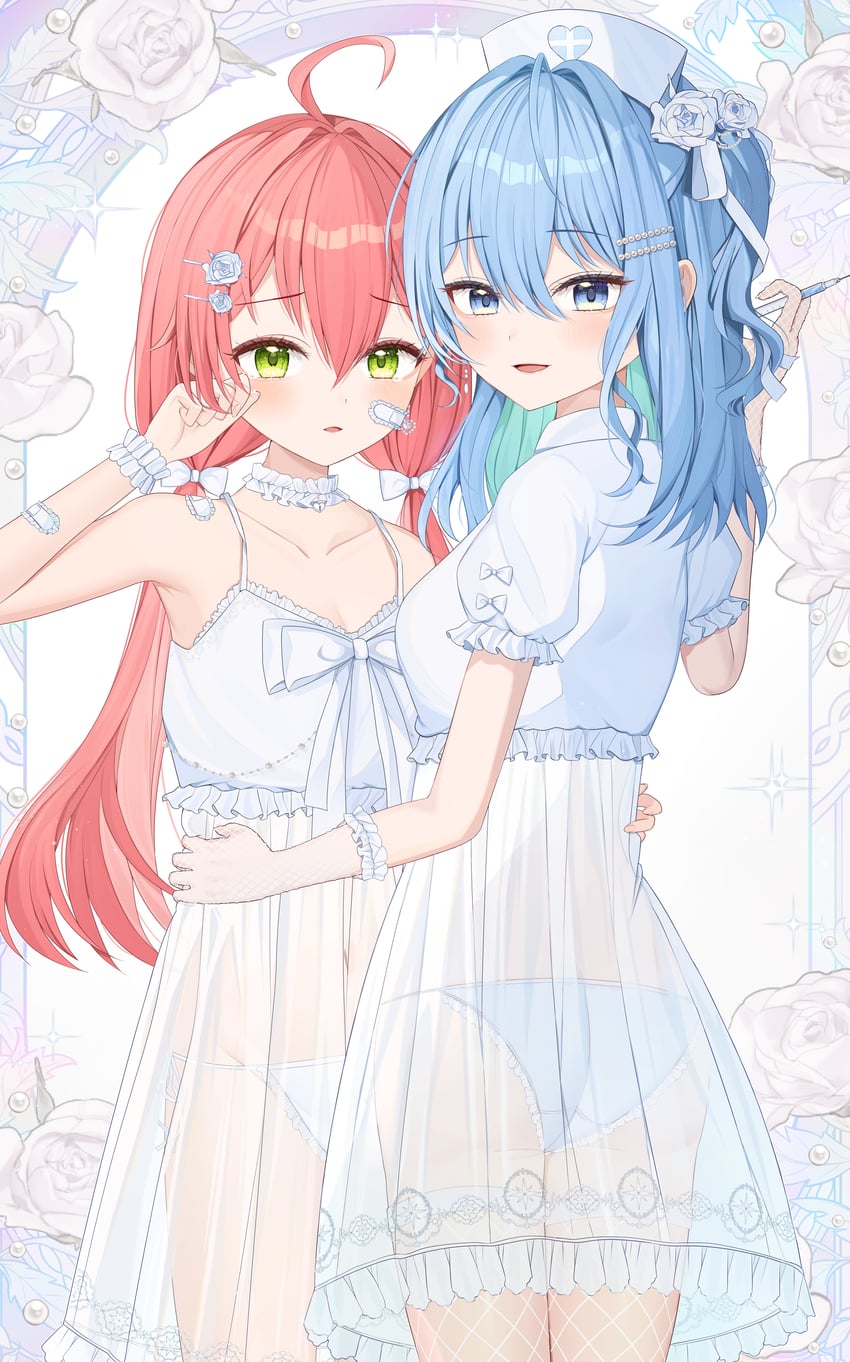 hoshimachi suisei and sakura miko (hololive) drawn by em_0801