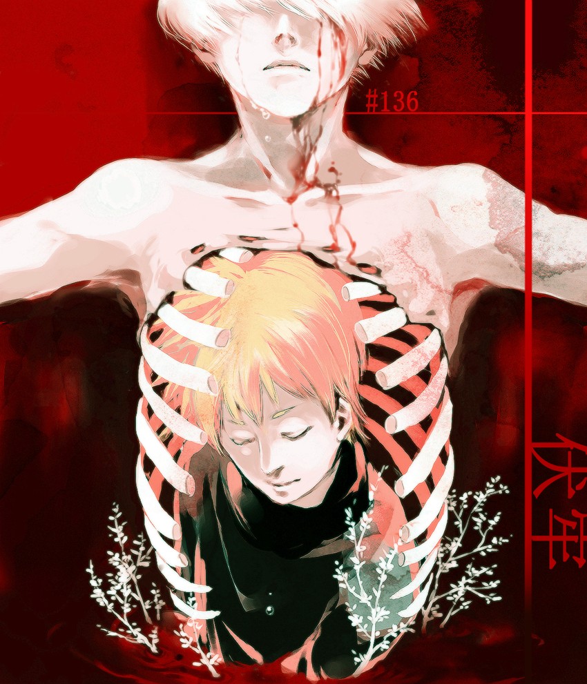 kaneki ken and nagachika hideyoshi (tokyo ghoul) drawn by koujima_shikasa